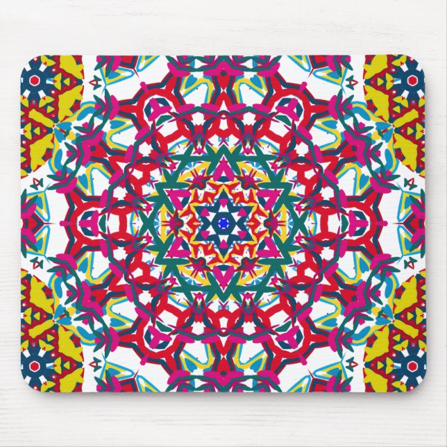 Psychedelic Kaleidoscope Artwork: Mouse Mat (Front)