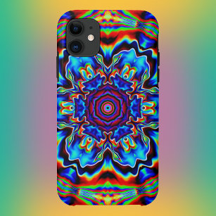Psychedelic Kaleidoscope Blue Red and Green Case-Mate iPhone Case