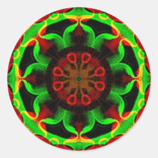 Psychedelic Kaleidoscope Mandala Classic Round Sticker
