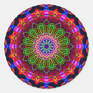 Psychedelic Kaleidoscope Mandala Classic Round Sticker