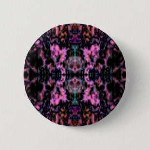 Psychedelic kaleidoscope pattern 6 cm round badge