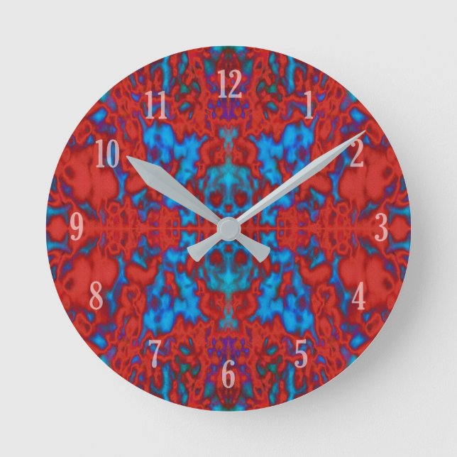 Psychedelic kaleidoscope pattern round clock (Front)