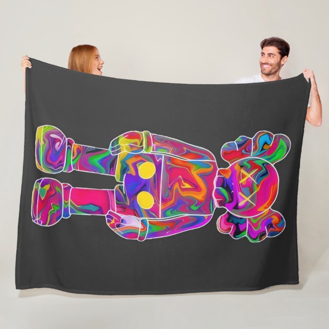 Psychedelic Kaw Fleece Blanket (In Situ)