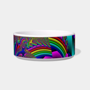Psychedelic Kitty Food Bowl
