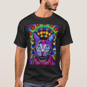 Psychedelic Kitty Kitten In Cat Style 4 T-Shirt