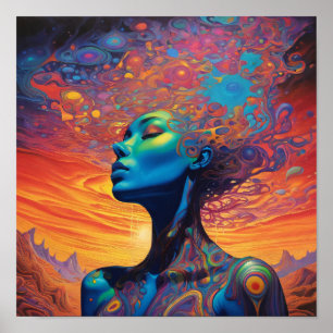 Psychedelic Lady  Poster
