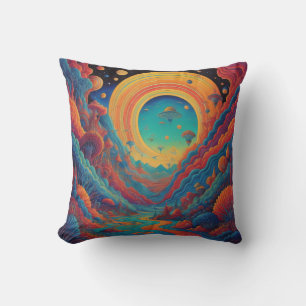 Psychedelic Landscape Journey Cushion