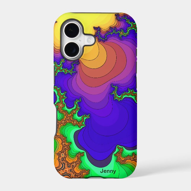 Psychedelic Lava Flow Fractal iPhone Case (Back)
