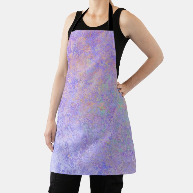 Psychedelic Lavender Purple Neon Pastel Abstract Apron (Insitu)