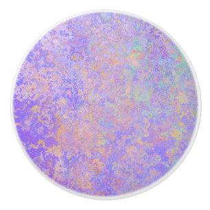 Psychedelic Lavender Purple Neon Pastel Abstract Ceramic Knob