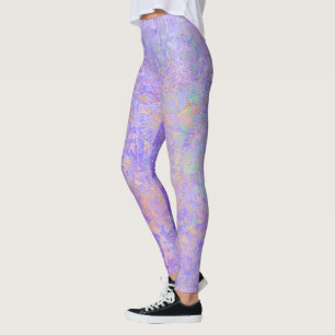 Psychedelic Lavender Purple Neon Pastel Abstract Leggings