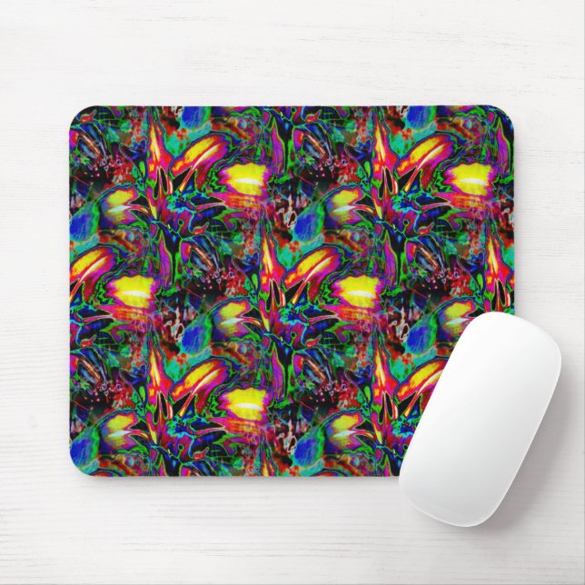 Psychedelic Lilies..... Mouse Mat (With Mouse)