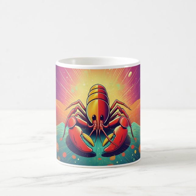 Psychedelic Lobster Ocean Art Coffee Mug (Center)