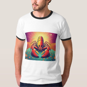 Psychedelic Lobster Ocean Art T-Shirt