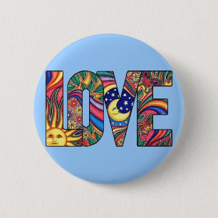 Psychedelic Love 6 Cm Round Badge