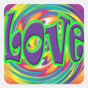 Psychedelic Love hippie Stickers