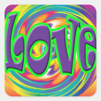 Psychedelic Love hippie Stickers