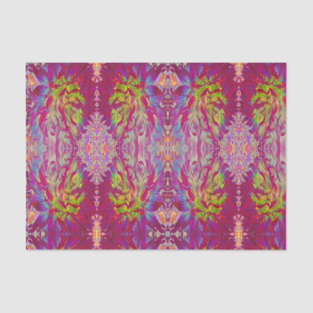 Psychedelic Magenta and Yellow Dahlia Flower Tissue Paper (Front)