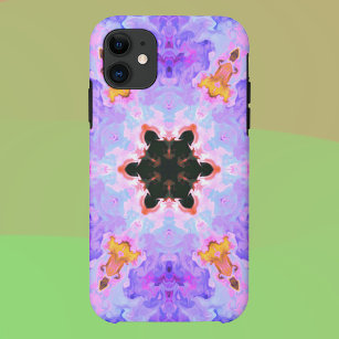 Psychedelic Mandala Flower Blue Pink and Yellow Case-Mate iPhone Case
