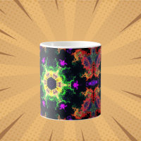 Psychedelic Mandala Flower Green Purple and Yellow