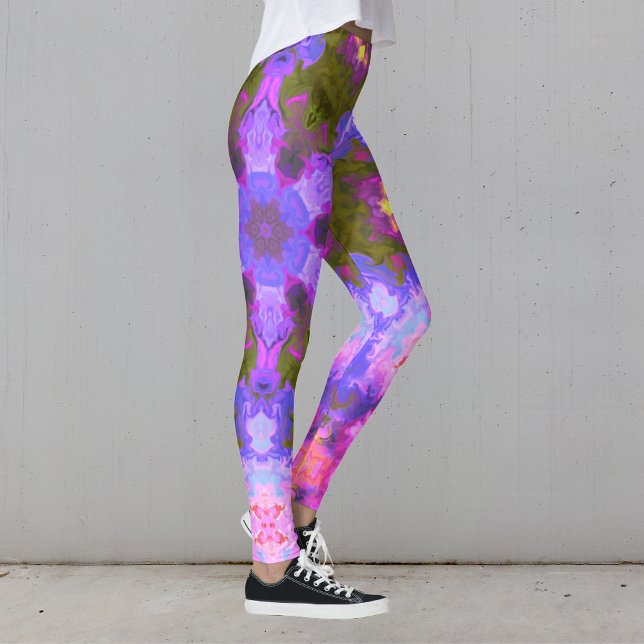 Psychedelic Mandala Flower Purple and Blue Leggings (Creator Uploaded)