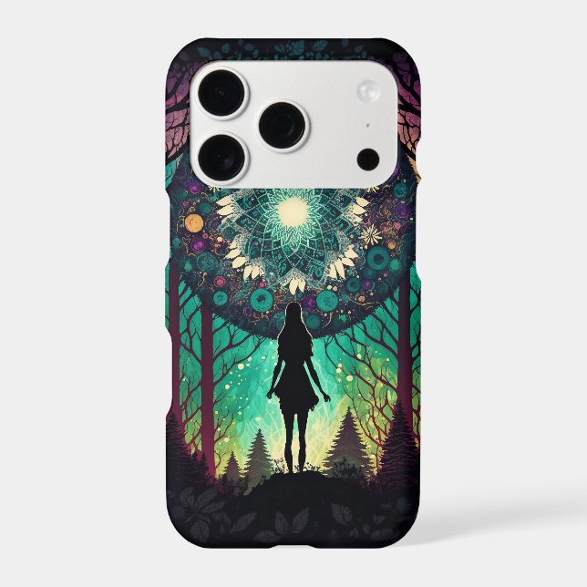 Psychedelic Mandala Forest iPhone Case | Boho Art (Back)