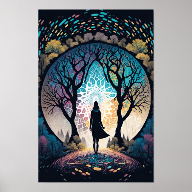 Psychedelic Mandala Forest Poster | Trippy 3 (Front)