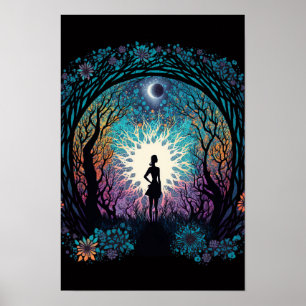 Psychedelic Mandala Forest Poster   Trippy 4