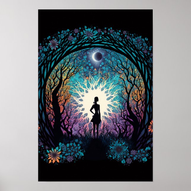 Psychedelic Mandala Forest Poster | Trippy 4 (Front)