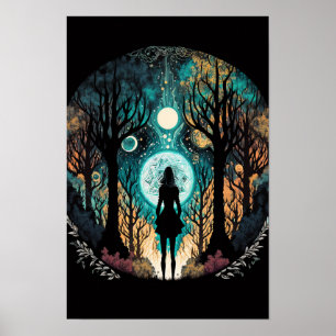 Psychedelic Mandala Forest Poster Trippy 5