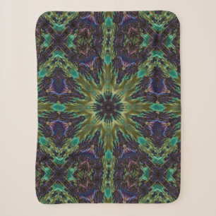 Psychedelic Mandala Retro Hippie Trippy Boho Chic Sherpa Blanket