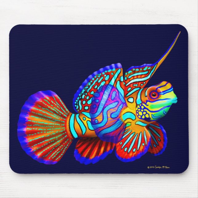 Psychedelic Mandarin Goby Fish Mousepad (Front)