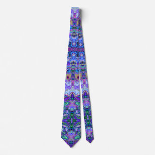 Psychedelic Marbled Tie-dye Purple Teal Pattern Tie