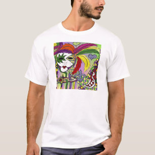 Psychedelic Mardi Gras Feather Mask T-Shirt