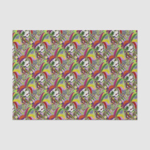 Psychedelic Mardi Gras Feather Mask Tissue Paper