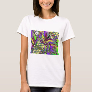 Psychedelic Mardi Gras Feather Masks Gifts Apparel T-Shirt