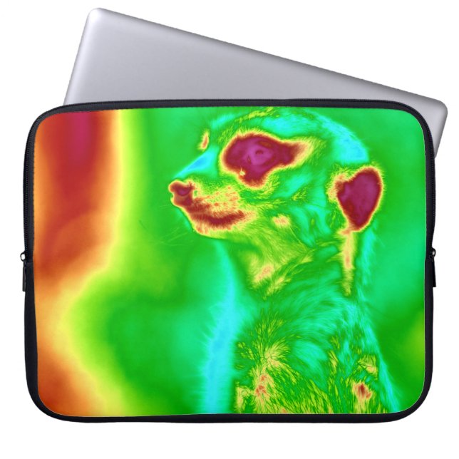 Psychedelic Meerkat Laptop Sleeve (Front)