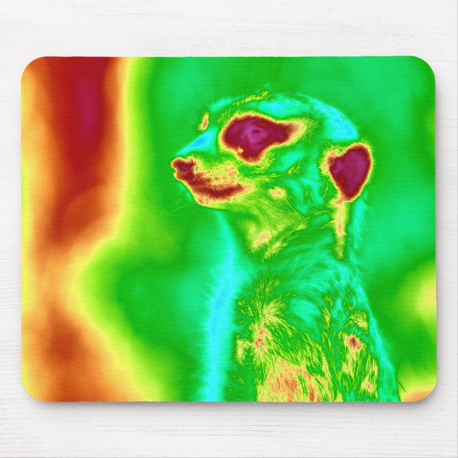 Psychedelic Meerkat Mouse Mat (Front)