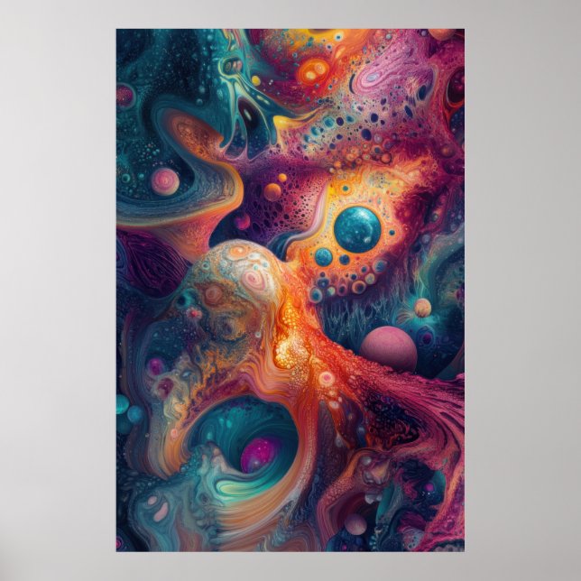 Psychedelic Melted Galaxy Poster (Front)