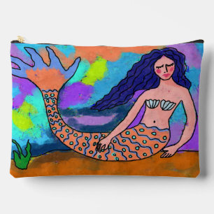 Psychedelic Mermaid Abstract Painting Accessory Pouch