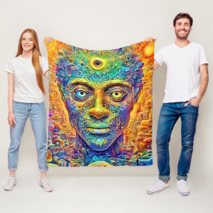Psychedelic Mind Art Fleece Blanket