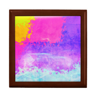 Psychedelic Mist Purple Sparkle Stars Abstract Gift Box