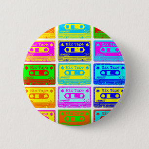 Psychedelic Mix Tape 6 Cm Round Badge