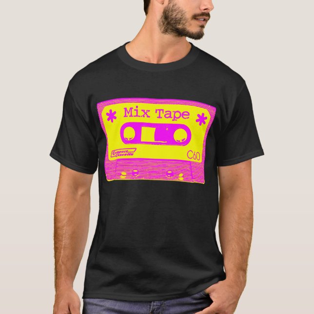 Psychedelic Mix Tape - Magenta and Yellow T-Shirt (Front)