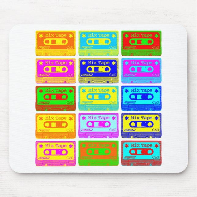 Psychedelic Mix Tape Mouse Mat (Front)