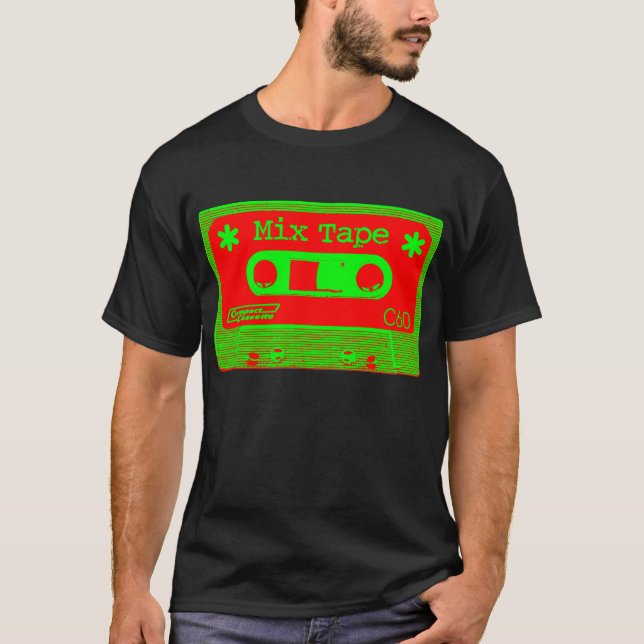 Psychedelic Mix Tape - Red and Green T-Shirt (Front)
