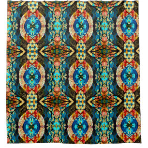 PSYCHEDELIC MODERN ELEGANT JAPANESE STYLE SHOWER CURTAIN