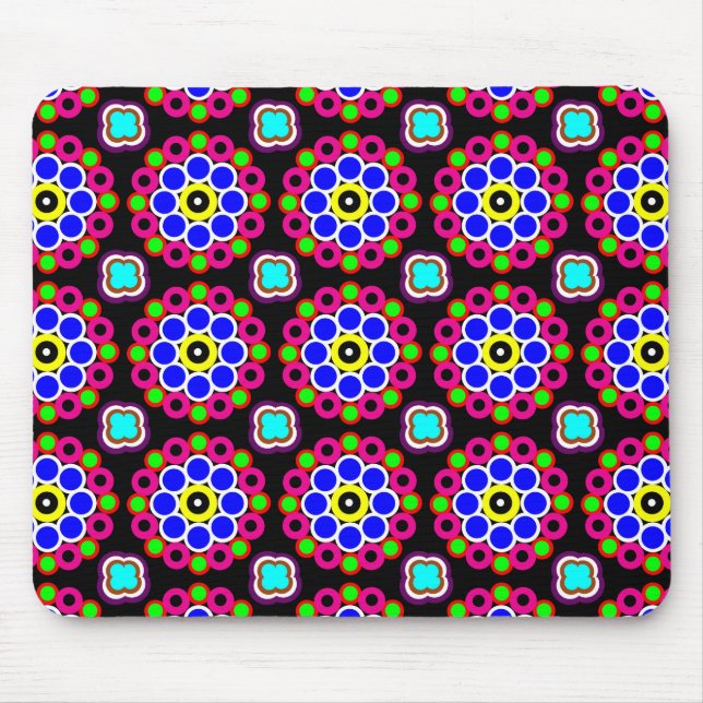 Psychedelic Modern Persian Rug Pattern Mouse Mat (Front)