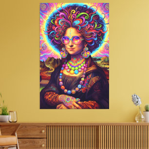 Psychedelic Mona Lisa Style Canvas Print