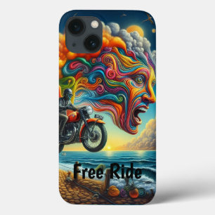 Psychedelic Motorcycle Dreamscape iPhone 13 Case